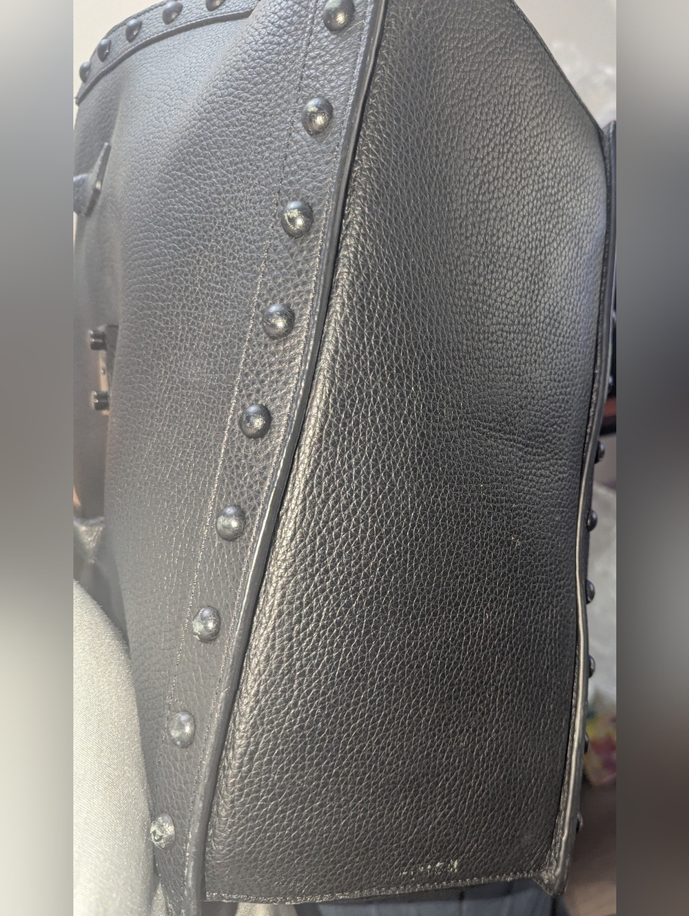 EUC Loeffler Randall Black Studded Top-Handle Satchel - Picture 9 of 9